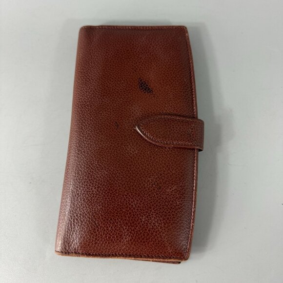 Vintage Coach Made in Italy Chololate Brown Long Slim Wallet - Picture 1 of 11